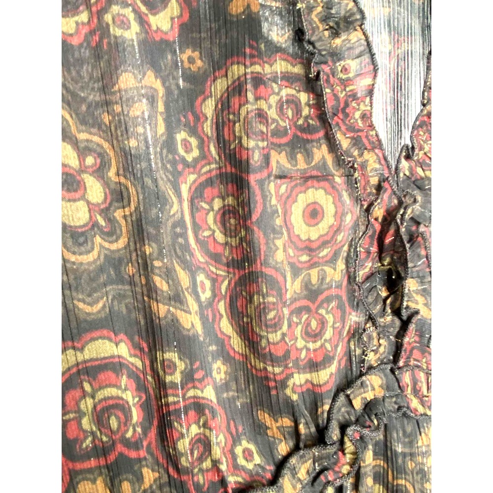 Zara women's Sheer Chiffon‎ Floral Long Sleeve Dress Size Small blouson bohemian - Picture 5 of 9